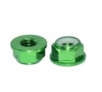 2pcs-10pcs M2 .5 M3 M4 M5 M6 M8 Colourful Aluminum Flange Nylon Lock Nut Flange Hex Nut(Green,M6 5pcs)