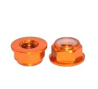 2pcs-10pcs M2 .5 M3 M4 M5 M6 M8 Colourful Aluminum Flange Nylon Lock Nut Flange Hex Nut(Orange,M5 5pcs)