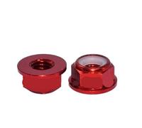 2pcs-10pcs M2 .5 M3 M4 M5 M6 M8 Colourful Aluminum Flange Nylon Lock Nut Flange Hex Nut(Red,M5 5pcs)
