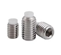 2pcs-10pcs M3 M4 M5 M6 M8 M10 304 Stainless Steel Hex Socket Plastic Nylon Dog Convex Point Tip Grub Headless Bolt Set Screw(M6x8 10PCS)