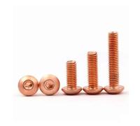 2pcs-10pcs T2 Copper Button Head Screw M2 M2.5 M3 M4 M5 M6 M8 T2 Hexagon Screw Copper Round Cup Pan Mushroom Head Screw(10mm,M4 5pcs)