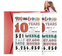 2PCS 10th Birthday Card,Birthday Card with Envelope,B/irthday Gifts for Daughter,Personalized Creative Gift for 10 Years Old,Unique Greeting Card for Birthdays,Happy B/irthday Cards for Boys and Girls