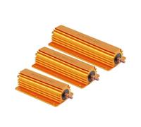 2Pcs 10W 25W Aluminum Power Metal Shell Wirewound Resistor RX24 0.1R~10K 1 2 3 5 6 8 10 20 100 150 Ohm Gold Resistors(25W 3R)