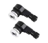 2pcs 11.3mm Universal Motorcycle Aluminum Tire Valve Stem Caps, 90-Degree Black Wheel Valve Caps, Tire Valve Covers for Motorcycles, Scooters, ATVs