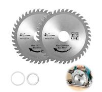 2PCS 115mm Angle Grinder Wood Blade, 40T Carbide Teeth Circular Saw Blades 4.5" for Hardwood/Plywood/PVC/Alloy Steel, Cutting Disc Carbide Finishing Saws for Woodworking 7/8 inch Arbor 22.23mm