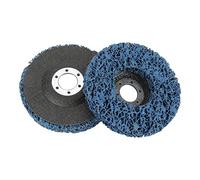 2Pcs 115mm Blue Poly Strip Wheel Disc, Paint Rust Removal Tool for Angle Grinders, High Performance Polyurethane Coated Abrasive Disc with Nylon Cord, Durable Grinding Wheel for St
