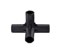 2PCS 11mm Black Flower Stand Connector Garden Greenhouse Pole Joint Gardening Connection Fittings(11mm Four-Way)