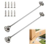 2PCS 12 Inch 300 mm Cabin Door Hook, Stainless Steel Gate Hook Door Latch Lock, Cabin Hooks with Mounting Screws for Shed Doors Outside, Secure Storage Solutions