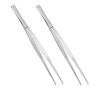 2Pcs 12 Inch Barbecue Tong, Cooking Tweezers Tongs, Stainless Steel Kitchen Tongs for Cooking Utensils Precision Serrated Tips Chef Tweezers for Grilling Baking Meat BBQ Pasta Salad