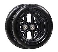 DWhui 2pcs 12 Inch Manual Wheelchair Rear Wheel Caster Non-inflatable Wheel Pu Tire Wheelchair Accessories Rear Wheel (Color : Black)