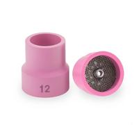 2pcs #12 TIG Welding Cup Pink Ceramic Cup 3/32'' Diffuser for WP-9 WP-20 WP-25 Series TIG Welding Torch Accessories