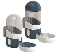 2PCS 1200ml Automatic Rabbit Feeder ＆ 1000ml Rabbit Water Dispenser, Hanging Cat Food and Water Dispenser Set with Clip and Sticker for Puppy Kitten Chinchilla Hedgehog Ferret