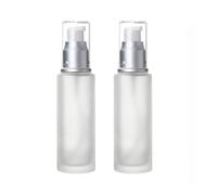 2PCS 120ml/4.2oz Empty Frosted Glass Lotion Pump Bottle Refillable Cosmetic Travel Toiletries Container Dispenser Vials Pot Jars for Cream Foundation Emulsion Essencial Oil