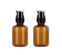 2Pcs 120ML/4OZ Amber Plastic Lotion Pump Bottles Dispensers Refillable Makeup Cosmetic Storage Containers Soap Dispenser Vials for Cream Shampoo Essential Oil