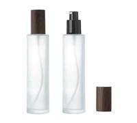2PCS 120ml/4oz Empty Frosted Glass Lotion Pump Bottles with Cap Refillable Makeup Cosmetic Essential Oils Essence Container Storage Pump Dispenser Jar for DIY Skin Care