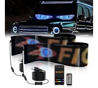 2pcs 120mmx595mm,Colorful Eyes Light for Truck And Car, Programmable Flex Car LED Truck Windscreen Eyes, Dynamic Big Eye Lights for Windshield with APP Control and Remote Controller