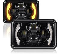 2PCS 120w 4x6 Inch LED Headlights with DRL Turn Singal Hi/Lo Sealed Beam Rectengular Approved Replacement H4651 H4652 H4656 Compatible with Trucks Peterbilt Kenworth FORD GMC DODGE TOYOTA BUICK