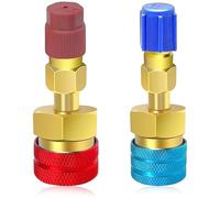 2Pcs 1234yf Adapter Fittings Quick Coupler Kit Copper High Low Side, R1234yf AC Hose Adapters for Car Air Conditioning Charging and Repair