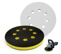 2PCS 125mm Sanding Interface Pad, 5 Inch 8 Hole Soft Sponge Foam Sanding Pads, Hook & Loop Sponge Sanding Discs Cushion Pad, Shock-Absorbing Soft Foam Buffer Backing Pad for Orbital Sander Attachment