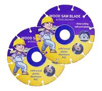 2PCS 125mm Wood Cutting Discs, Carbide Saw Blade for Angle Grinder | Circular Saw Blades, Multi-Wheel Cuts Wood Plastic Tire Rubber, 22.23mm Bore Universal Fit