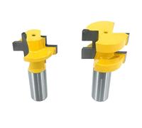 2pcs 12MM 1/2inch Shank T-Slot Square Tooth Tenon Milling Cutter Carving Router Bits For Wood Tool Woodworking(12.7mm Shank)