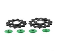 2pcs 12T+14T Rear Derailleur Pulley with Ceramic Bearings for SRAM AXS, Perfect for Upgrading Your Bike (Green)