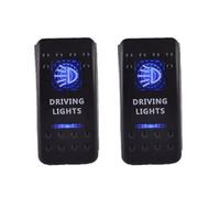 2Pcs 12V 20A Blue LED Light Waterproof Boats Marine Toggle Switches 5 Pin 2 Positions Rockers LED Light Rocker For Car Boats