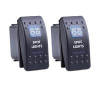 2Pcs 12V 20A Blue LED Light Waterproof Boats Marine Toggle Switches 5 Pin 2 Positions Rockers Switches Waterproof Marine Boats Rocker