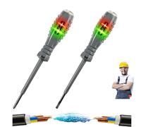 2Pcs 12V-220V Electrical Circuit Tester Pens, 2-in-1 High Torque Strong Magnetic Screwdriver Electricity Detector, Non Contact Voltage Detector Voltage Tester Screwdriver for Ac/Dc Circuit(Straight-he