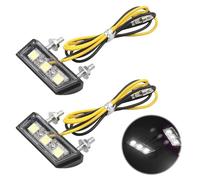 2PCS 12V Led License Plate Light Motorcycle,Universal LED Motorcycle Number Plate Light,Waterproof Motorbike Rear Light with 3 Super Bright LEDs, for All Models of Motorcycles and Quads(White)