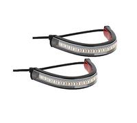 2Pcs 12V LED Ring Fork Strip Lamp Flashing Motorcycle Turn Signal Light DRL Amber White Moto Auto Accessories