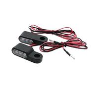 2PCS 12V Motorcycle Indicators LED Turn Signal Light Handlebar Amber Signal Lamp Blinker,Brake Clutch Lever Mount,Black Turn Signals