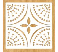 2PCS 12x12 Inch Boho Dot Floor Stencils - Reusable Vintage Quatrefoil Tile & Wall Stencils Templats for Painting on Wall, Floors, Tile, Concrete, Outdoor Patio, Canvas, Fabric & Home Decor