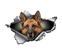 2pcs 13/15/17CM Personality PVC Decal German Shepherd Dog Car Sticker on Motorcycle Laptop Decorative Accessories(Pink5,15 CM)