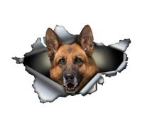 2pcs 13/15/17CM Personality PVC Decal German Shepherd Dog Car Sticker on Motorcycle Laptop Decorative Accessories(Nero,17 CM)
