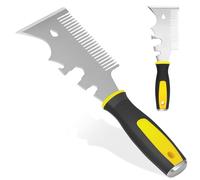 2Pcs 13 in 1 Paint Brush Comb Stainless Steel Scraper Tool Professional Multi Paint Stripper Tool for Straight Curved Scraper Roller Cleaner Nail Puller Screwdriver Hammer Efficient Cleaning for DIY