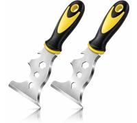 2PCS 13 in 1 Paint Removal Scraper Tool Set, Stainless Steel Painters Tool, Decorating Multi Tool with Crack Scraper Tool Paint Edger Function Wallpaper Scraper Roller Cleaner and Handheld Stripper