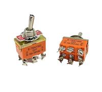 2PCS 1322 15A/250V 6 pin Waterproof Switch Cap On-Off-On Miniature Toggle Switches orange