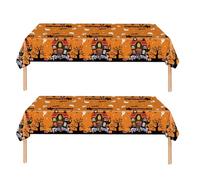 2Pcs 137*274cm Halloween Disposable Tablecloth Decorations for Halloween,Disposable Party Table Cloth Party Table Covers Dining Tablecover for Indoor or Outdoor Birthday Hero,Halloween Picnic Party