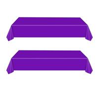 2Pcs 137x274cm Plastic Purple Table Cloths Party,Purple Party Supplies Decoration Large Plastic Table Cloth Rectangular for Picnic,Halloween,Thanksgiving,Christmas,Kid Adult Birthday Party Tablecloth