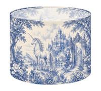 2Pcs 13in Lampshade Lamp Shade Blue White Majestic Castle for Ceiling Light, Table Lamp Floor Lamp Easy Assembly Replacement Light Shade