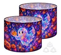 2Pcs 13in Lampshade Lamp Shade Colorful Halloween Ghost Pumpkin for Ceiling Light, Table Lamp Floor Lamp Easy Assembly Replacement Light Shade