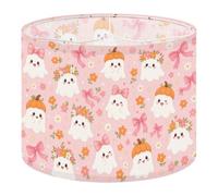 2Pcs 13in Lampshade Lamp Shade Cute Ghost Flowers Pumpkins Bows Pink for Ceiling Light, Table Lamp Floor Lamp Easy Assembly Replacement Light Shade