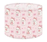 2Pcs 13in Lampshade Lamp Shade Cute Ghost Pink Bows Soft Pink for Ceiling Light, Table Lamp Floor Lamp Easy Assembly Replacement Light Shade