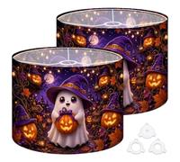 2Pcs 13in Lampshade Lamp Shade Cute Halloween Ghost Holding Pumpkin for Ceiling Light, Table Lamp Floor Lamp Easy Assembly Replacement Light Shade