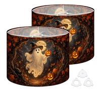 2Pcs 13in Lampshade Lamp Shade Halloween Ghost Carved Pumpkin Witch Hat for Ceiling Light, Table Lamp Floor Lamp Easy Assembly Replacement Light Shade