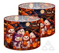 2Pcs 13in Lampshade Lamp Shade Halloween Ghost Characters Pumpkins for Ceiling Light, Table Lamp Floor Lamp Easy Assembly Replacement Light Shade