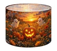 2Pcs 13in Lampshade Lamp Shade Halloween Pumpkin Patch Carved o Lantern for Ceiling Light, Table Lamp Floor Lamp Easy Assembly Replacement Light Shade