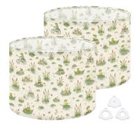 2Pcs 13in Lampshade Lamp Shade Whimsical Frog Rabbit Illustrations for Ceiling Light, Table Lamp Floor Lamp Easy Assembly Replacement Light Shade