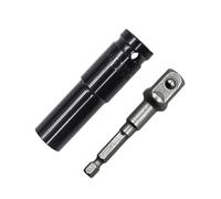 2pcs 13mm Deep Impact Socket Set with Adapter for Pneumatic & Electric Screwdrivers, Air and Drills, Hex Shank